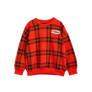 Check aop sweatshirt / red