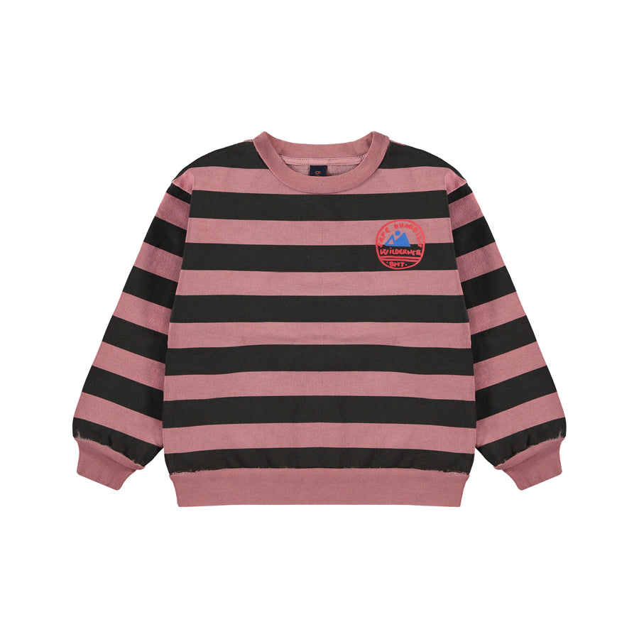 Sweatshirt wide stripes / Rust