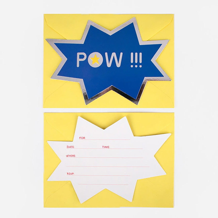 Superhero Invitations / Set of 8