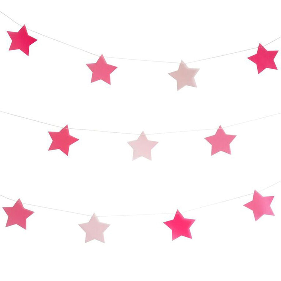 Pink Glitter Star Garland